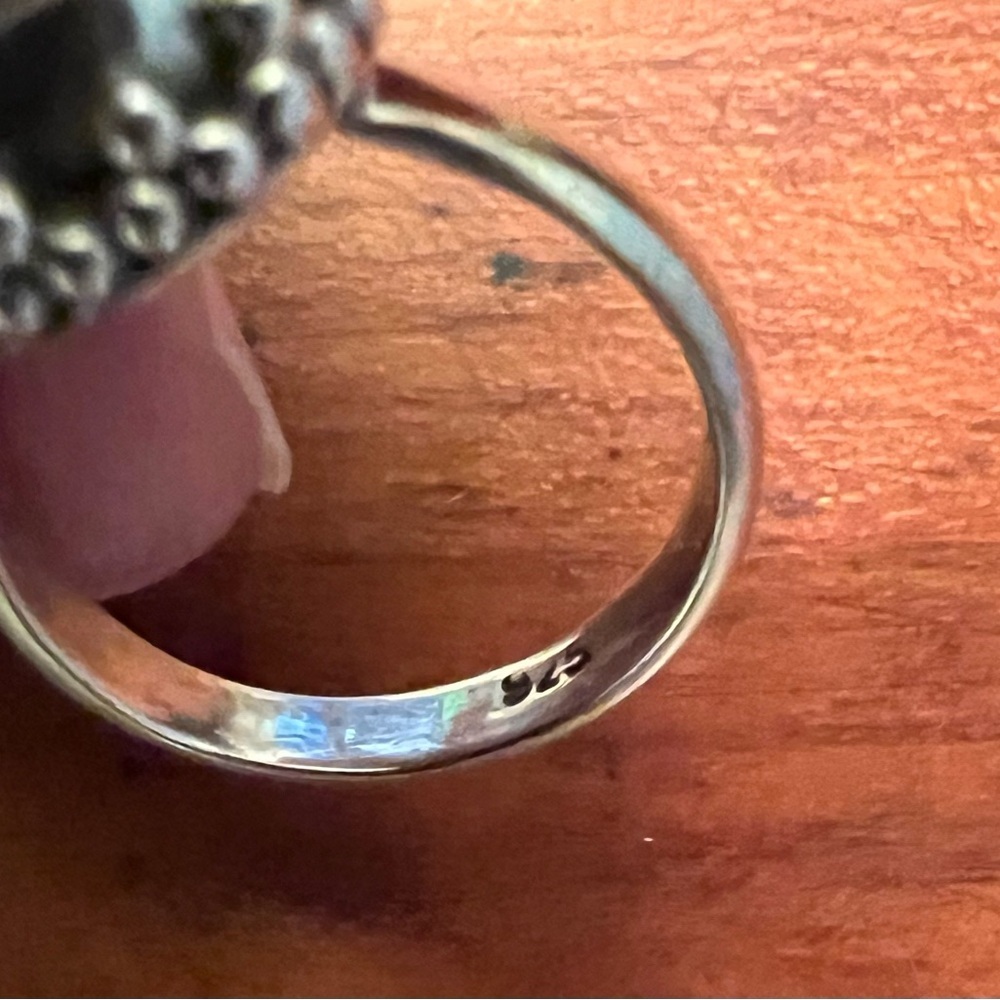 Artisan Sterling Silver Coffin-Cut Pale Blue Topaz Gemstone Ring EUC 7 #381 - Picture 7 of 8